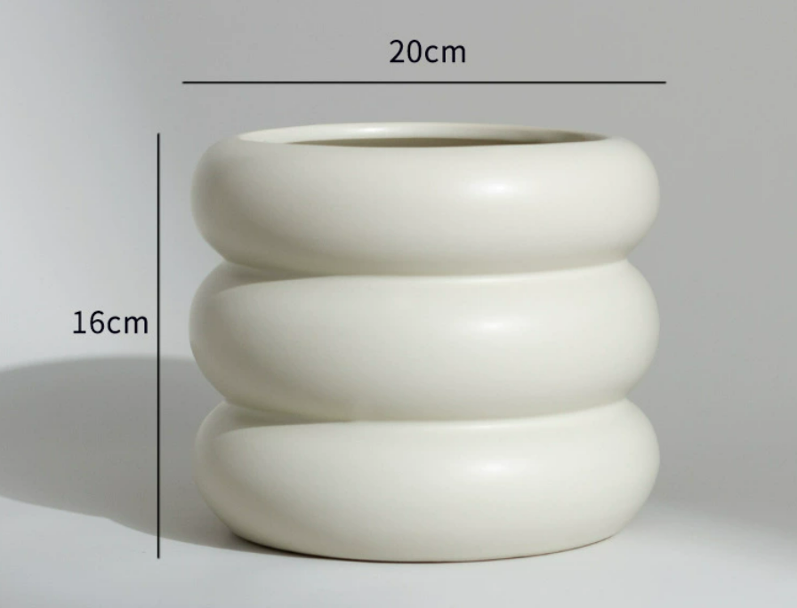 Кашпо Волны молочное (диаметр горлышка 16 см)